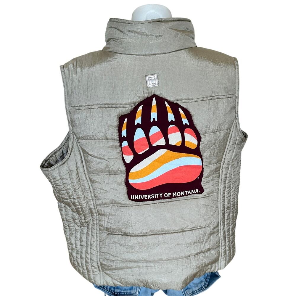 University of Montana Grizzlies Puffer Vest 3XL Gray Football Tailgate UM Unique